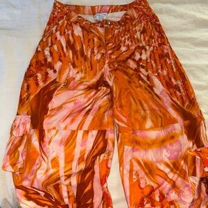 Collina Strada Orange and Pink Flare Pants